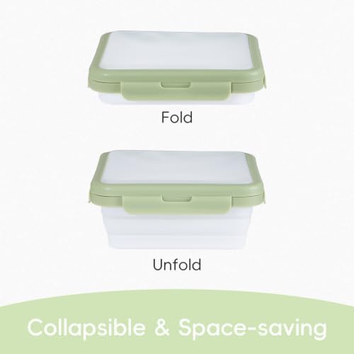 Reusable Silicone Food Storage Container with Lid Avocado Saver(6.5 cups/0.4 gal), Onion Keeper, Foldable Silicone Kitchen Organizers for Fridge - Image 6