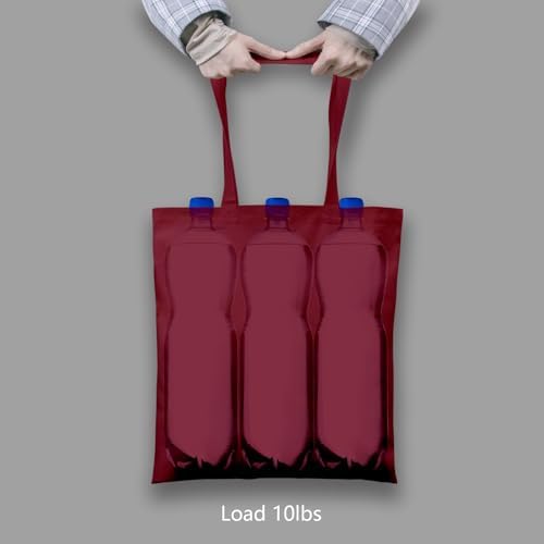 TOPDesign 6-Pack Economical 16"x15" Burgundy Cotton Tote Bags, Lightweight Medium Reusable Grocery Shopping Cloth Bags, Suitable for DIY, Advertising, Promotion, Gift, Activity - Image 2