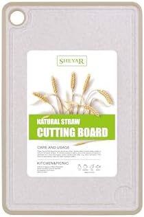 Cutting Board for Kitchen, Wheat Straw Fiber Cutting Board, Dish Washer Safe, w/Juice Grooves for Meat, Veggies,Easy Grip Handle, Non-slip Surface,Eco-friendly,Serveware Accessories(11.8‘x7.9‘) by zzsbrm