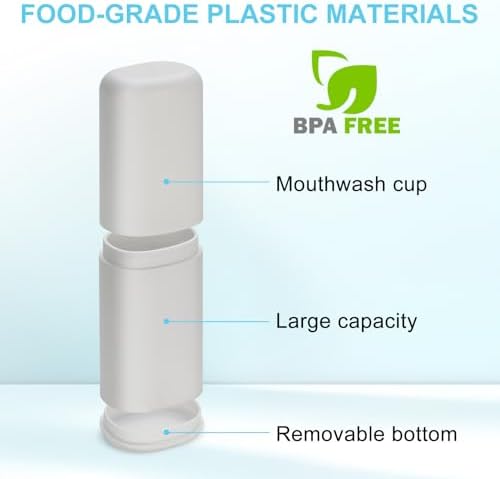 Travel Toothbrush and Toothpaste Case, 2 in 1 Gray Toothbrush Holder and Rinse Cup, Large Capacity Toothbrush Cup with Cover, Portable Toothbrush Holder for Traveling, Camping, Trip - Image 4