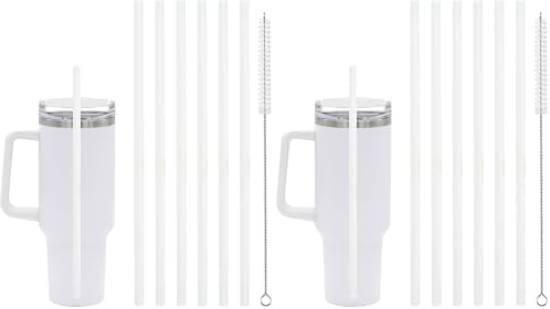 6 Pcs Replacement Straw for Stanley Adventure Quencher 40 oz 30 oz Cup Tumbler,Straws with Cleaning Brush for Stanley Accessories (Pack of 2) by CXLL