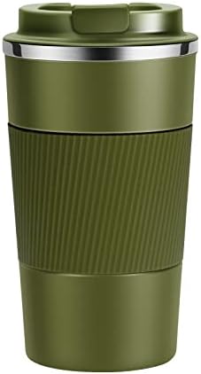YINJOYI 17oz Travel Coffee Cups Insulated Mug Thermal Tumbler to Go with Lid Leak Proof Reusable Stainless Steel Coffee Mug Spill Proof for Hot and Iced Cold Drinks (Green, 510ml) by YINJOYI