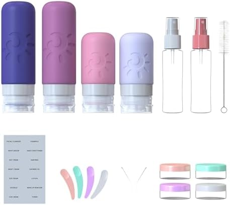 Zafit 18 Pack travel Bottles for Toiletries, TSA Approved Silicone Travel Containers Leak Proof Refillable Travel Accessories for Shampoo Conditioner Lotion Body Wash(Multicolored I) - Image 2