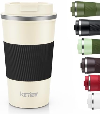 KETIEE 12oz Travel Mug: Vacuum Insulated Coffee Cup with Leakproof Lid by KETIEE
