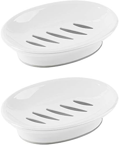 WYOK 2-Pack Soap Dish Plastic Soap Holder with Drainage for Shower (White) by WYOK