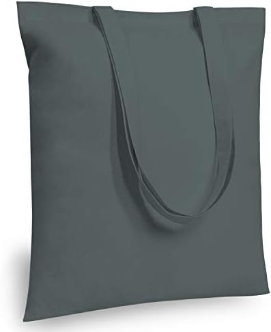 TOPDesign 12-Pack Economical 16"x15" Grey Cotton Tote Bag, Lightweight Medium Reusable Grocery Shopping Cloth Bags, Suitable for DIY, Advertising, Promotion, Gift, Activity by TOPDesign