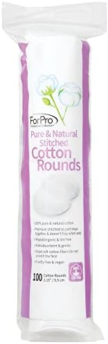 ForPro Pure & Natural Stitched Cotton Rounds for Face (400-Count), 100% Pure, Makeup Remover Pads, Hypoallergenic, Lint-Free, Vegan & Cruelty-Free, 100 Cotton Pads (Pack of 48) - Image 3