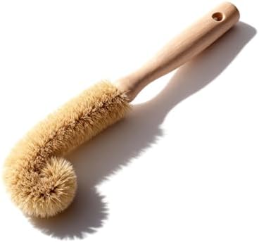 Bottle Brush Cleaner,Long Beech Wood Handle Non-Scratch,L-Shape for Cleaning Coffee Cups,Mason,Thermos,Glass Bottle,Beer Bottles,Wine Bottles,Baby Bottle-Natural Brown by milinkllc