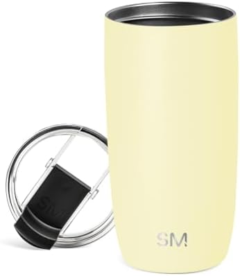 Simple Modern Travel Coffee Mug Tumbler with Flip Lid | Reusable Insulated Stainless Steel Cold Brew Iced Coffee Cup Thermos | Gifts for Women Men Him Her | Voyager Collection | 16oz | Buttercup by Unknown