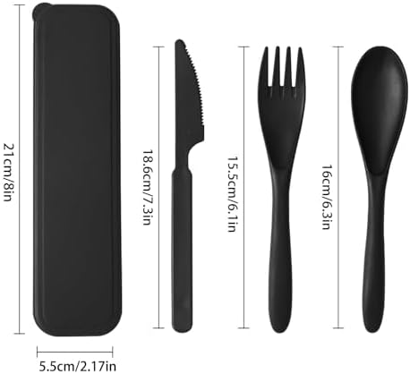 2 Sets Reusable Utensils Set with Case, Portable Travel Cutlery - Image 2