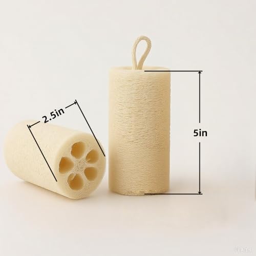 Loofah Body Scrubber Sponge 4-Pack - Natural Exfoliating Sponges for Bath & Shower, Biodegradable Luffa for Smooth & Glowing Skin, Spa Gift Set, Dye-Free, Vegan - Image 3