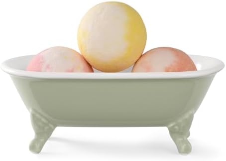 6.5" Mini Clawfoot Bathtub Soap Dish,Bar Soap Holder,Seige Green - Image 2