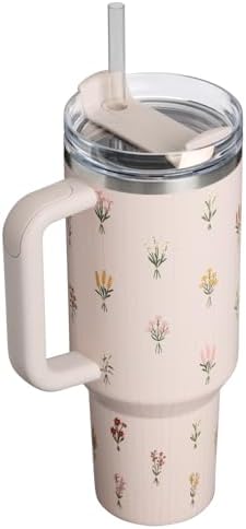 STANLEY Quencher H2.0 Flow State Tumbler, 40 oz, Rose Quartz Bouquets - Image 3
