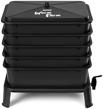 Blütezeit 5-Tray Worm Composter, 53QT Worm Compost Bin Indoor & Outdoor, Worm Farm Kit for Vermicomposting Starter, Recycling Food Waste (Black) - Image 2