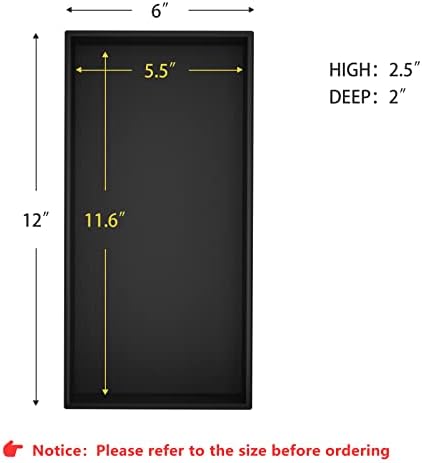 Black Bamboo Drawer Organizer - Silverware&Utensil Holder Organizer for Kitchen Drawers, Multi-Use Drawer Dividers Boxes for Bathroom Counter，Cabinet, Garage, Office Desk, Makeup, Jewelry (12*6*2.5) - Image 6