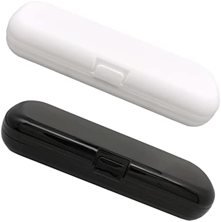 Hovesty 2 Pcs Electric Toothbrush Travel Case, Portable Travel Toothbrush Holder for Electric Toothbrush Set (White and Black) by Hovesty