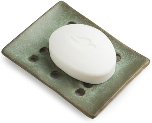 Ceramic Soap Dish for Shower, Bar Soap Holder with Self Draining by Cormomu