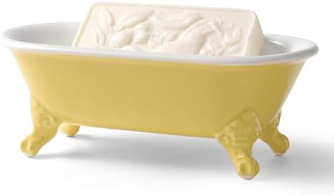 6.5" Mini Clawfoot Bathtub Soap Dish,Bar Soap Holder,Yellow by NEWHENGS