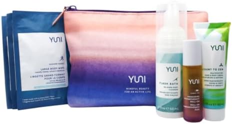 YUNI Beauty Natural Travel Essentials Kit (7pc kit) Beauty On the Run Travel Size Body Care Kit - Cleanse, Refresh, Hydrate - Save Time - All Natural, Paraben-Free, Cruelty-Free by YUNIBeauty