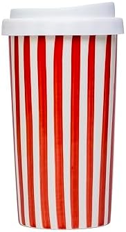 Ceramic Travel Mug with Lid 12 oz Stylish Coffee Cup for Women & Men, Microwave & Dishwasher Safe, Spill-Resistant To Go Tumbler, Fits Car Cup Holder (Red) - Image 3