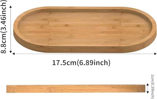 Bamboo Soap Tray, Bamboo Soap Dispenser for Bathroom CounterTop, Wooden Dish & Dispenser Tray Kitchen Holders, Dresser Jewelry Ring Dish, Holder Bathtub Organizer (Oval) - Image 3