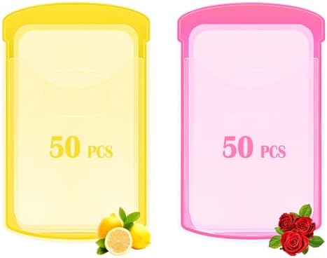 HongyiTime 2 Boxs (100 Sheets) Hand Washing Soap Sheets for Outdoor Travel,Portable Camping Hand Soap,Hiking Washing Hand Bath Paper Soap for Travel,BBQ,Party,School,Girls(Yellow&Pink) by HongyiTime