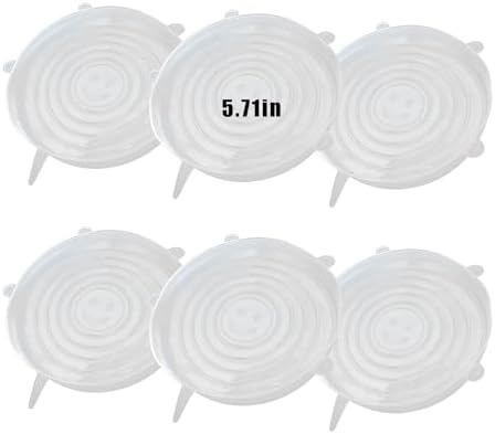 Silicone Stretch Lids, 6 Pcs, 5.71in by Zisqerts