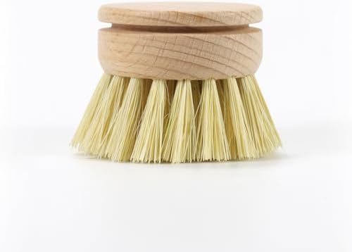 Long Handle Replaceable Head Pot Brush, Bamboo and Wood dishwashing Brush Set (2 Packs) - sisal/Mixed Brown Cleaning Brush, Suitable for Non Stick pots, Plates, Cups, etc - Image 3