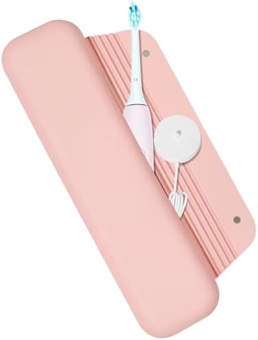 Electric Toothbrush Travel Cover - Waterproof Silicone, Fits Oral-B, Philips Sonicare, suri, burst, Aquasonic | Portable Storage Organizer Bag -Pink by NECANCE