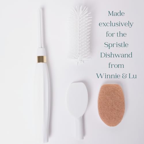 Winnie & Lu Spristle Wand Replacement Sponges. Non-Scratch, Microwave Disinfectable, 3-Pack, Hook-and-Loop Attachment, Natural Sisal and Cellulose Material - Image 3