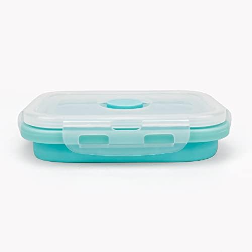 CCyanzi 3piece Collapsible Food Storage Containers with Lids, Silicone Lunch Container, Microwave & Freezer Safe, Space Saving for Kitchen Cabinet and Camping Backpack,(blue) - Image 7