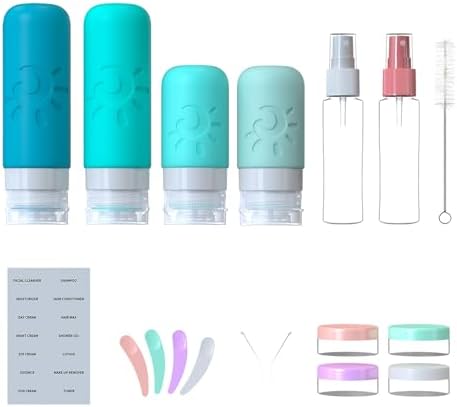 Zafit 18 Pack travel Bottles for Toiletries, TSA Approved Silicone Travel Containers Leak Proof Refillable Travel Accessories for Shampoo Conditioner Lotion Body Wash(Multicolored H) - Image 2