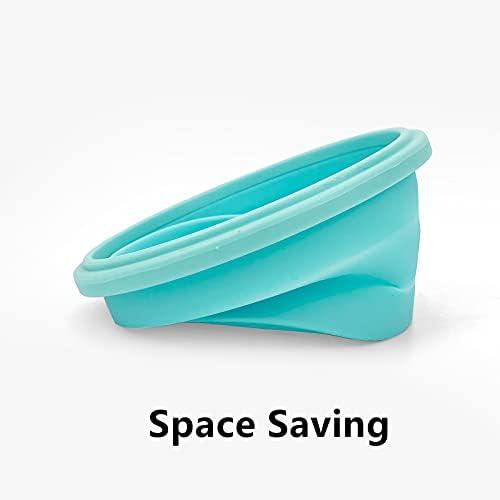 CCyanzi 3piece Round Collapsible Bowl with Lids, Silicone Food Storage Containers, Microwave & Freezer Safe, Space Saving for Kitchen Cabinet and Camping Backpack,(Blue) - Image 6