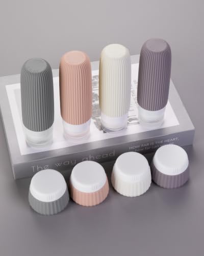 Mrsdry Travel Bottles for Toiletries 8 Pack, Tsa Approved Travel Size Toiletries 3 oz, Travel Containers for Toiletries, with Clear Bag, Leak Proof Silicone Squeezable Travel Essentials Creams Jars - Image 4