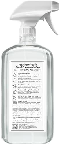 Clean Revolution SuperCharged All Purpose Cleaner Refill with Smart Probiotic + Enzyme Complex, Multi-Surface Kitchen Bathroom & Floor Cleaner, Fragrance Free, 18 Fl Oz (Pack of 1) - Image 2