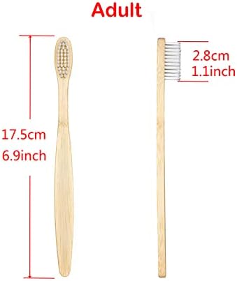 SEVENHEAD 2 PCS Bamboo Toothbrushes for Adults - Soft Bristles, Natural Biodegradable, BPA Free, Eco-Friendly, White - Image 6