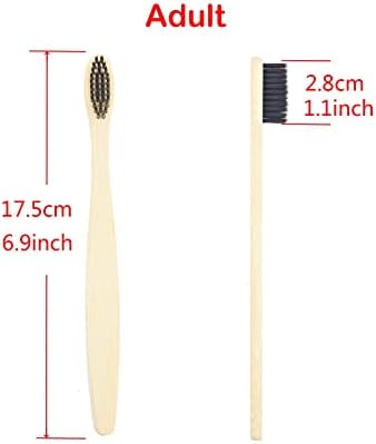 SEVENHEAD 2 PCS Bamboo Toothbrushes With Soft Bristles for Adults - Natural Biodegradable BPA Free Eco-Friendly Wooden Black Toothbrush - Image 6