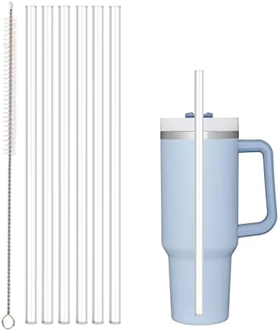 Replacement Straw Compatible with Stanley 40 oz 30 oz Cup Tumbler, 6 Pack Reusable Straw with Cleaning Brush, Plastic, Clear by BEONSKY