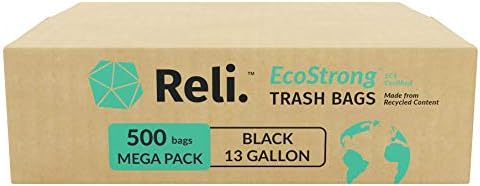 Reli. EcoStrong 13 Gallon Trash Bags | 500 Count Bulk | Black - Image 5
