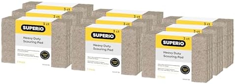 Natural Scouring Pad Non-Scratch Sisal Plant Based Scrubber Cleaning Scrub Pads, Eco-Friendly Reusable Kitchen Scrubbing Pad Pack of 27, by Superio by Superio