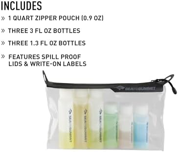 Sea to Summit Clear Zip Pouch with Travel Bottles, TSA Toiletry Kit - Image 3