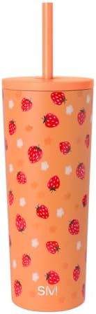 Simple Modern Iced Coffee Tumbler, Insulated | 24oz | Strawberries by Unknown