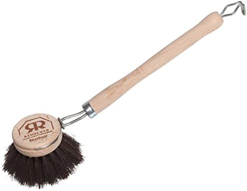 Redecker Dish Brush, Horsehair Bristles, 2 Inch Round, Single – Wooden Dish Brush for Glassware & Everyday Dishwashing, Made in Germany - Image 2