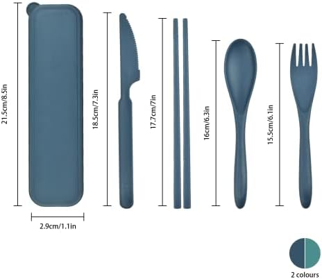2 Sets Reusable Utensils Set with Case, Standard Travel Cutlery Set - Image 3