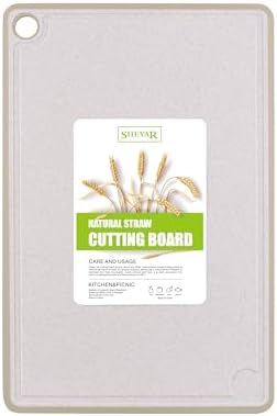 Cutting Board for Kitchen, Wheat Straw Fiber Cutting Board, Dish Washer Safe, w/Juice Grooves for Meat, Veggies,Easy Grip Handle, Non-slip Surface,Eco-friendly,Serveware Accessories(15‘x10‘) by zzsbrm