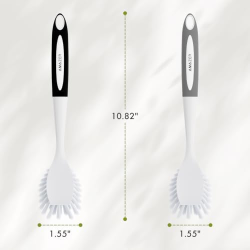 Amazer Dish Brush, 2 Pack Dish Scrubber with Handle, Kitchen Dishes Brushes, Scrub Brush with Stiff Bristles for Cleaning, Sink, Pots, Pans - Image 2