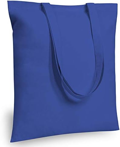 TOPDesign 6-Pack Economical 16"x15" Blue Cotton Tote Bag, Lightweight Medium Reusable Grocery Shopping Cloth Bags, Suitable for DIY, Advertising, Promotion, Gift, Activity by TOPDesign