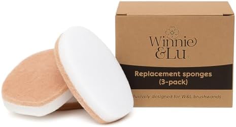 Winnie & Lu Spristle Wand Replacement Sponges. Non-Scratch, Microwave Disinfectable, 3-Pack, Hook-and-Loop Attachment, Natural Sisal and Cellulose Material by Unknown