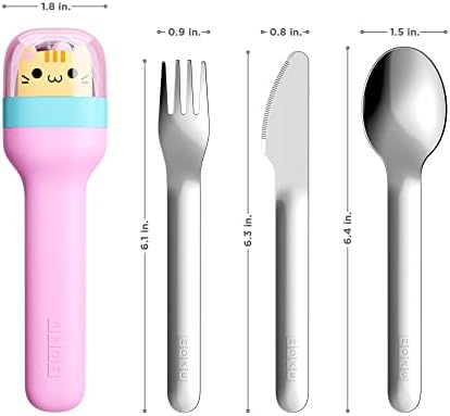 ZOKU Kids Pocket Utensil Set, Kitty - Stainless Steel Fork, Knife, and Spoon in Case - Portable Design for Travel, School, Picnics, Camping and Outdoor Home Use - Image 3