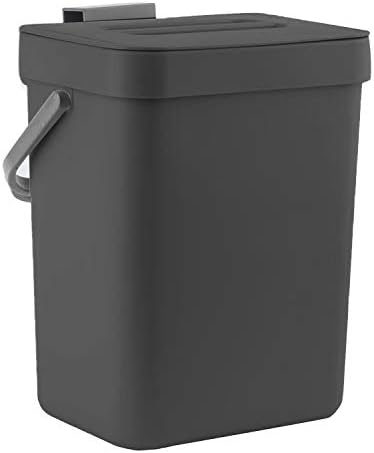 LALASTAR Mini Countertop Trash Can, Compact Waste Basket Garbage Can, Small Trash Bin with Lid for Desk/Office/Dorm, 3L/0.8 Gal, Black by LALASTAR